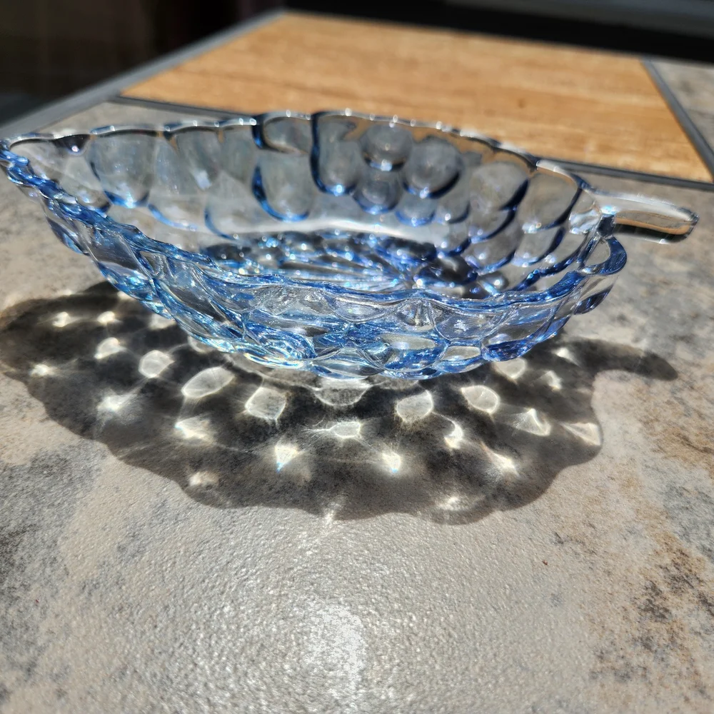 Anchor Hocking Light Blue Grape Cluster Candy/Trinket Dish
